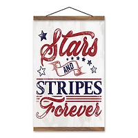 Stars and Stripes Forever Teak Hanging Canvas