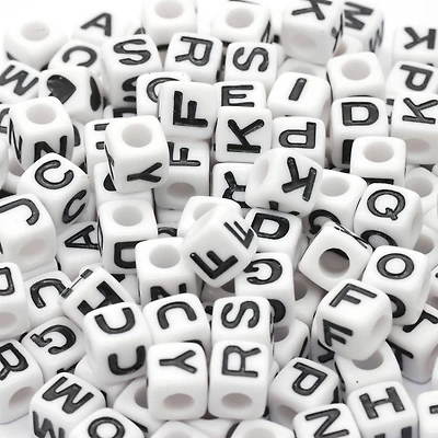 12 Packs: 340 ct. (4,080 total) Black & White Alphabet Beads by Creatology™, 6.5mm