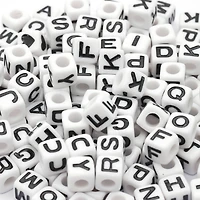 12 Packs: 340 ct. (4,080 total) Black & White Alphabet Beads by Creatology™, 6.5mm