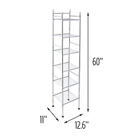 Honey Can Do Chrome 6-Shelf Slim Metal Shelving Unit