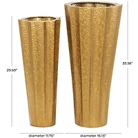 Gold Textured Floor Vase Set