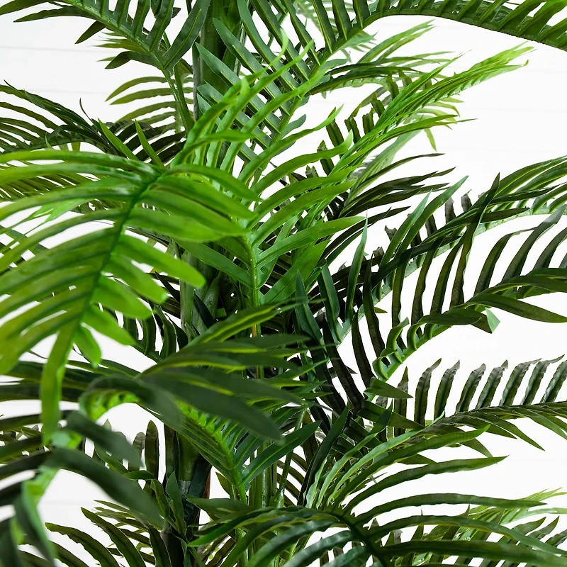 10ft. Potted Green UV Resistant Artificial Double Robellini Palm Tree