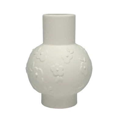 5.5" Embossed Flowers DIY Ceramic Vase by Make Market®
