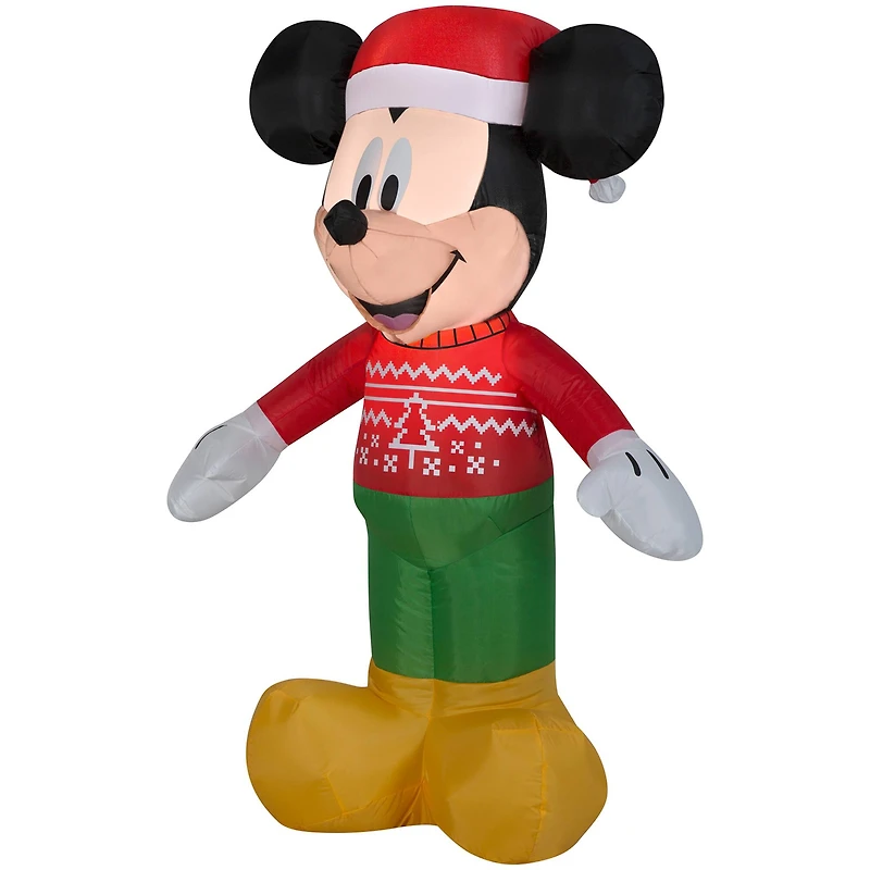 3.5ft. Airblown® Christmas Mickey in Ugly Sweater