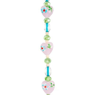 Pink Lampwork Glass Heart Bead Mix by Bead Landing™