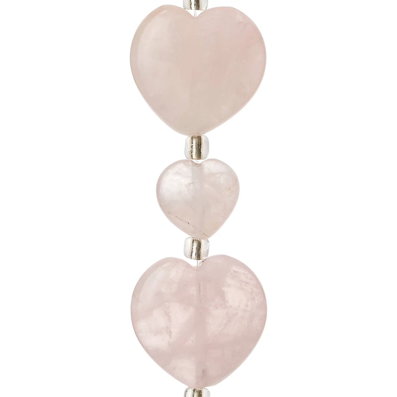 12 Pack: Light Pink Mixed Heart Rose Quartz Beads, 20mm by Bead Landing™