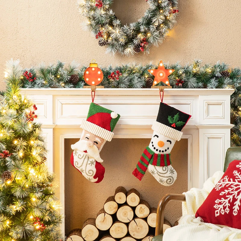 Glitzhome® 20.5" Snowman Hooked Stocking