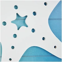 16" x 16" Blue Wooden Sea Life Ombre Wall Decor with Rope Accents Set