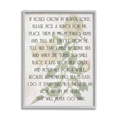 Stupell Industries If Roses Grow in Heaven Phrase Yellow Flower Framed Wall Art