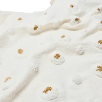 Hello Honey® White and Gold Cotton Tufted Throw with Tassels