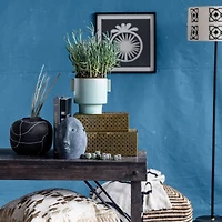 6.5" Black & White Terra Cotta Vase