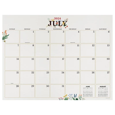 TF Publishing 2024-2025 Large Floral Desk Pad Calendar