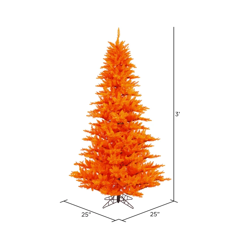 3ft. Unlit Orange Fir Artificial Christmas Tree