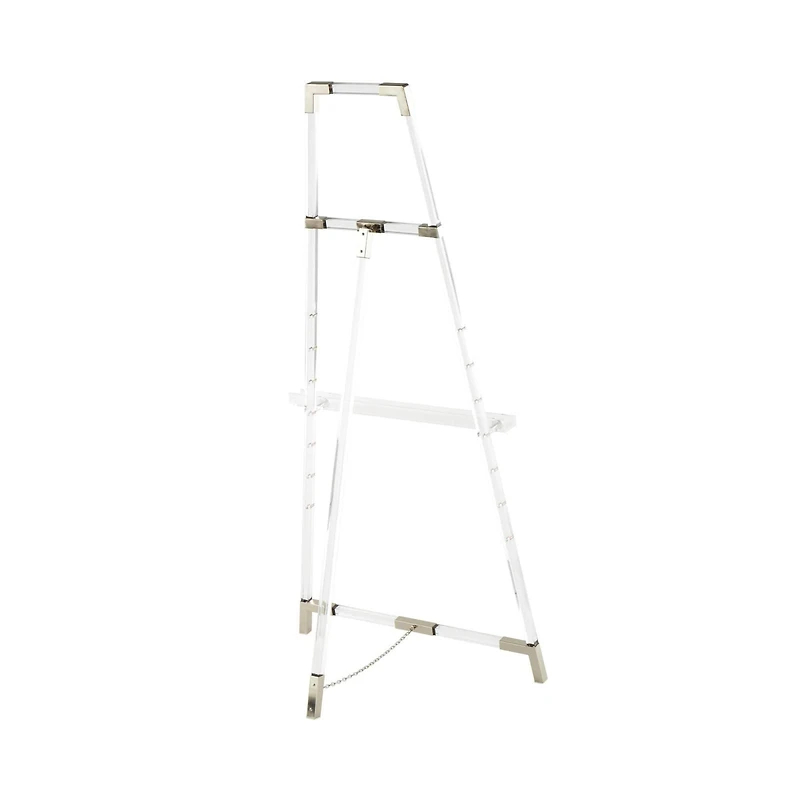 57" Clear Acrylic Plastic Adjustable 7-Tier Display Easel with Silver Accents & Chain Support