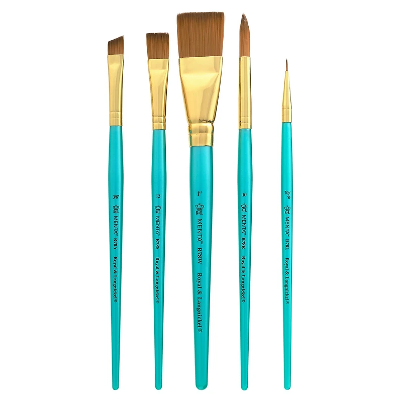 Royal & Langnickel® Menta™ Round & Wash Synthetic Acrylic 5 Piece Brush Set