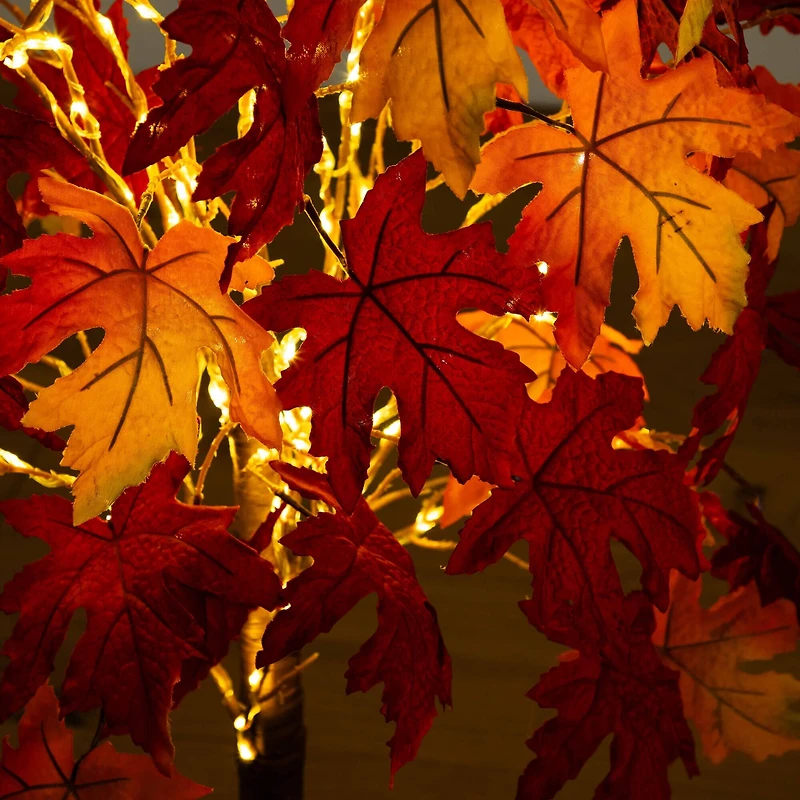 4ft. Pre-Lit Autumn Weeping Maple Artificial Fall Tree with 180 Warm White LED Lights
