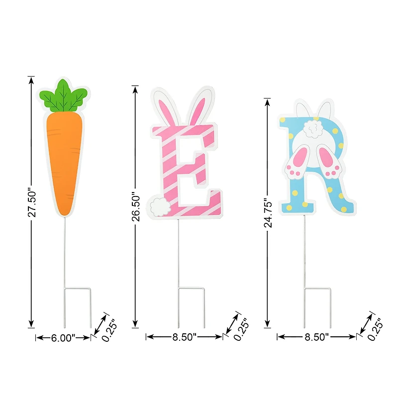 Glitzhome® 49.5" Set of 6 Easter Icon Metal Yard Stake