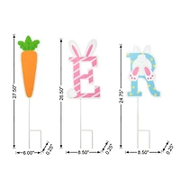 Glitzhome® 49.5" Set of 6 Easter Icon Metal Yard Stake