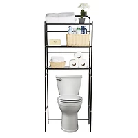 Mind Reader Black 3-Tier Over the Toilet Rack