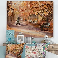 Designart - Road In The Park In Sunny Autumn Day