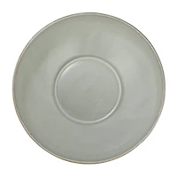 Hello Honey® 10" Cream & Green Reactive Glaze Stripes Hand-Painted Stoneware Bowl