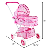 Toy Time Deluxe Toy Pram for 18" Baby Dolls