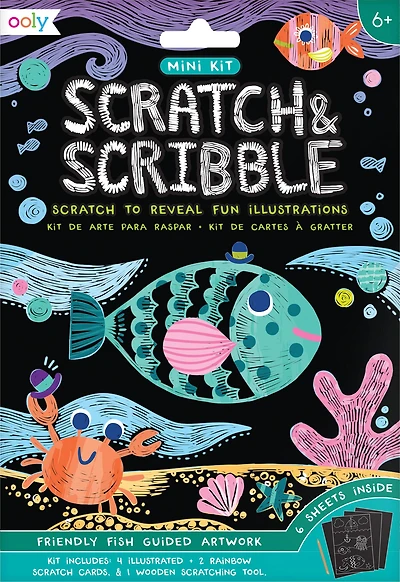 OOLY Mini Scratch & Scribble Friendly Fish Art Kit