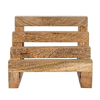 Hello Honey® 6" Natural 3 Section Mango Wood Cutting Board Stand