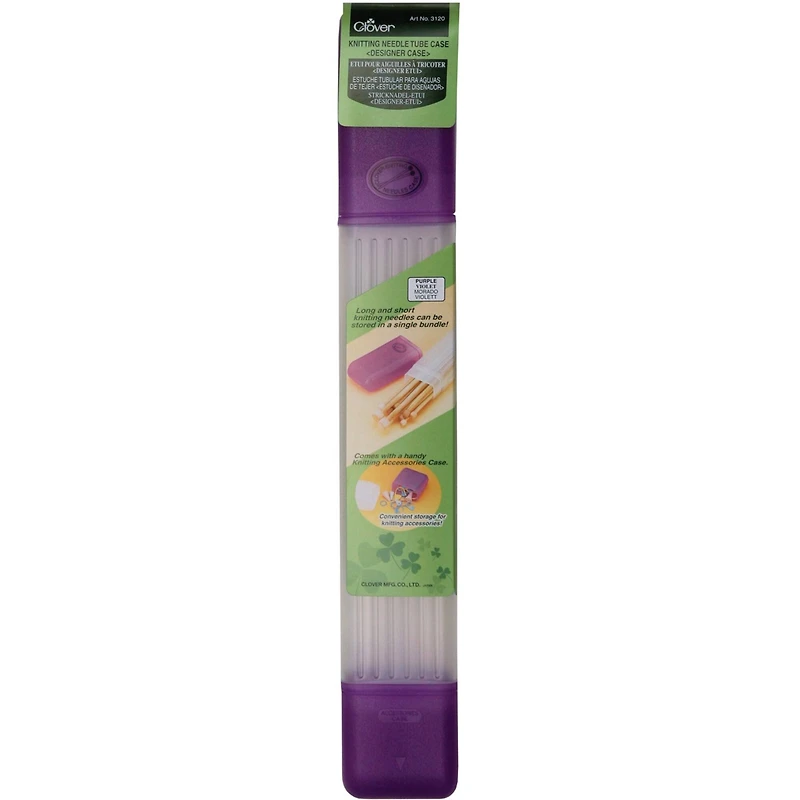 Clover Purple Knitting Needle Tube Case
