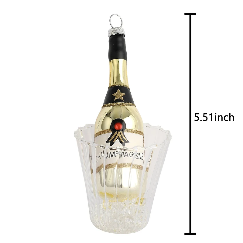 5.5" Bucket of Champagne Glass Ornament by Ashland®