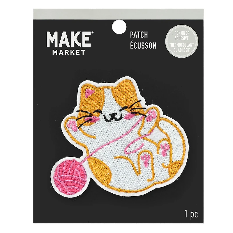 Iron-On & Adhesive Cat Embroidered Patch by Make Market®
