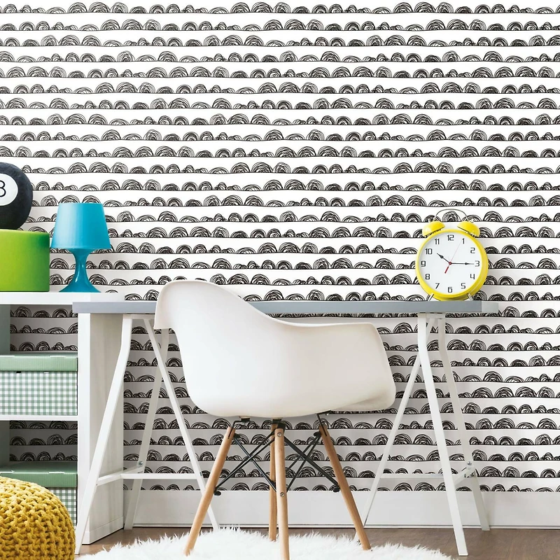 RoomMates Doodle Scallop Peel & Stick Wallpaper