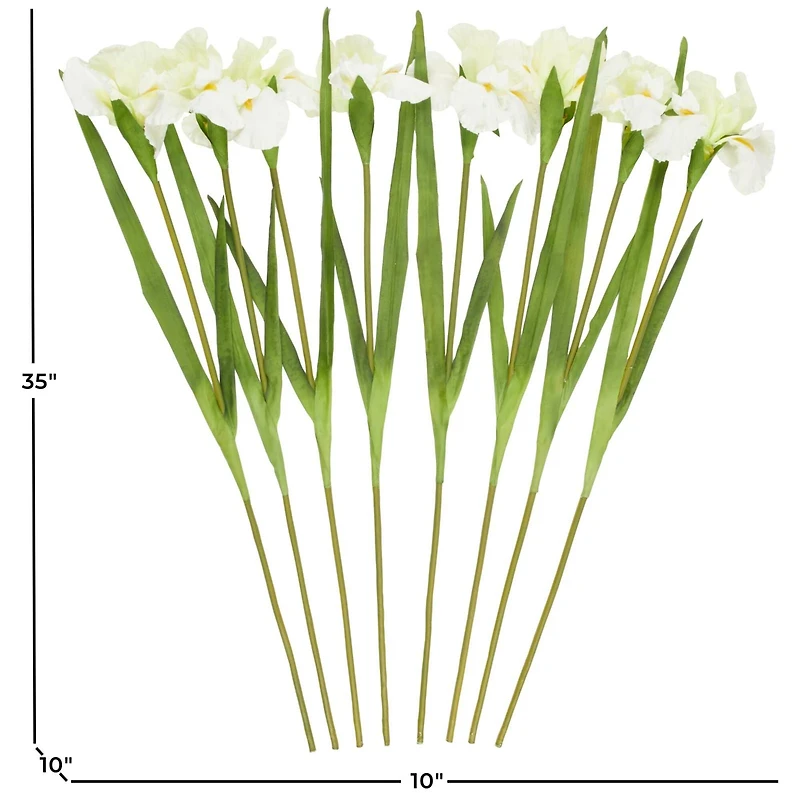 35" White Iris Artificial Flower Stem, 8ct.