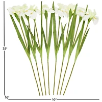 35" White Iris Artificial Flower Stem, 8ct.