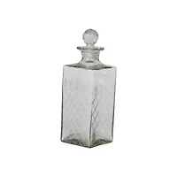 Hello Honey® 16oz. Clear Reclaimed Etched Square Glass Decanter