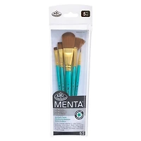 Royal & Langnickel® Menta™ Fan & Liner Synthetic Acrylic 5 Piece Brush Set