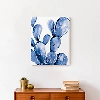 Blue Cactus 16" x 20" Canvas Wall Art