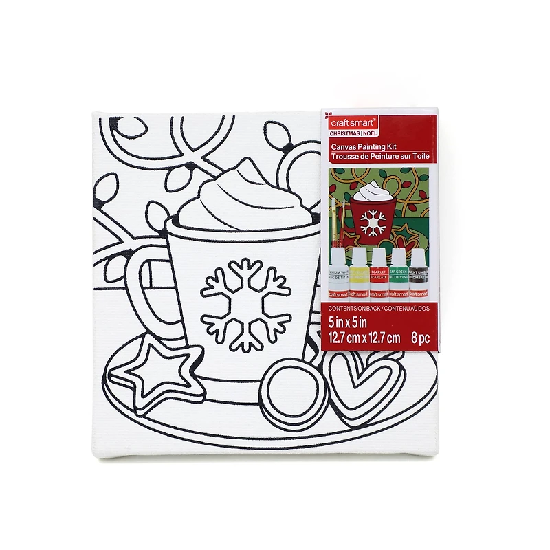 5" x 5" Christmas Cocoa Canvas Painting Kit by Artist's Loft™