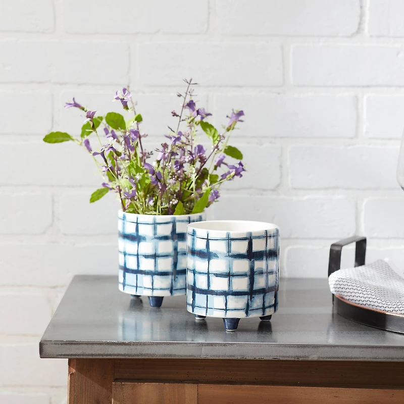 Decorative Tie-Dye Design Pot Set