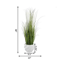 Flora Bunda® 3ft. Grass in White Cement Pot