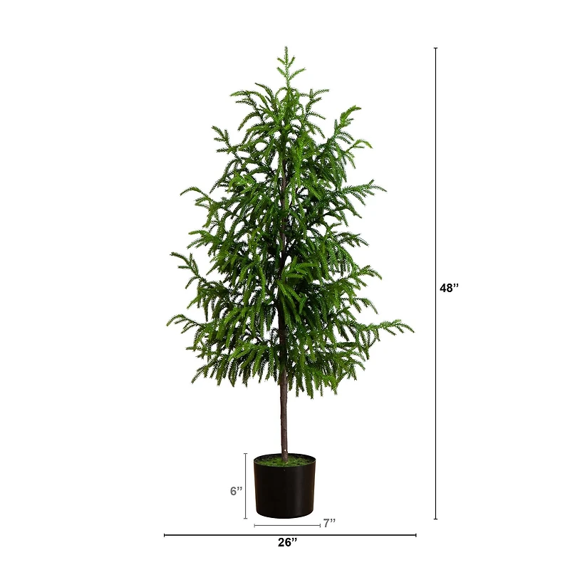 4ft. Unlit Norfolk Pine Artificial Potted Christmas Tree