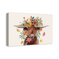 Autumn Cow Canvas Wall Art