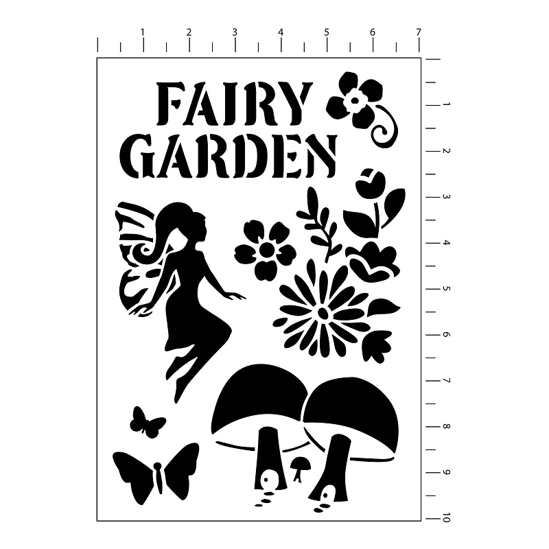 Fairy Garden Plastic Stencils, 7" x 10" by Craft Smart®