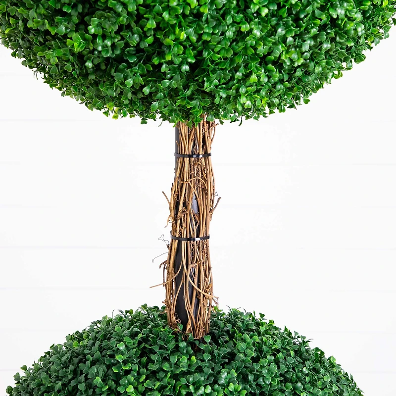 8ft. UV Resistant Artificial Triple Ball Boxwood Topiary Tree (Indoor/Outdoor)