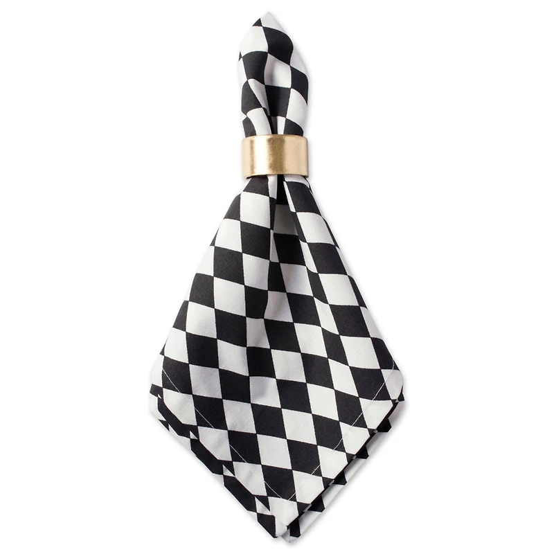 Black And Cream Harlequin Print Napkin, 6ct.