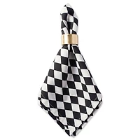 Black And Cream Harlequin Print Napkin, 6ct.