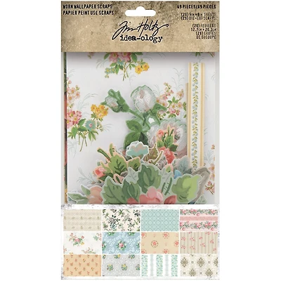 Idea-Ology Worn Wallpaper Scraps 49/Pkg-