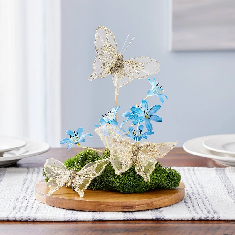 8 Packs: 3 ct. (24 total) Glitter Butterfly Embellishments by Ashland