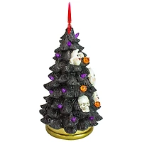 12" Black LED Lighted Skull & Ghost Halloween Tree