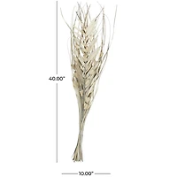 40" Beige & Gray Dried Plant Floral Grass Bouquet Palm Leaf Natural Foliage